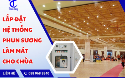 Lắp đặt hệ thống phun sương làm mát cho chùa