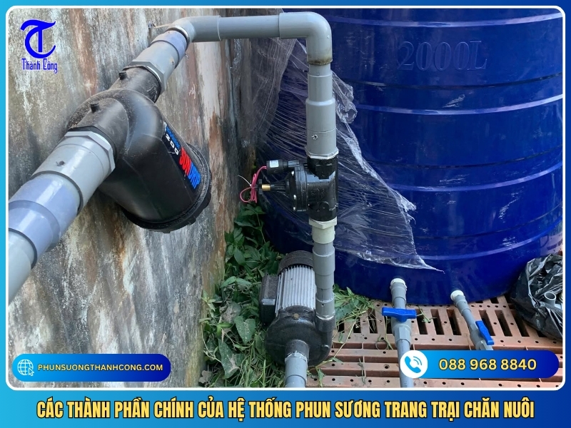 cac thanh phan chinh cua he thong phun suong trang trai chan nuoi