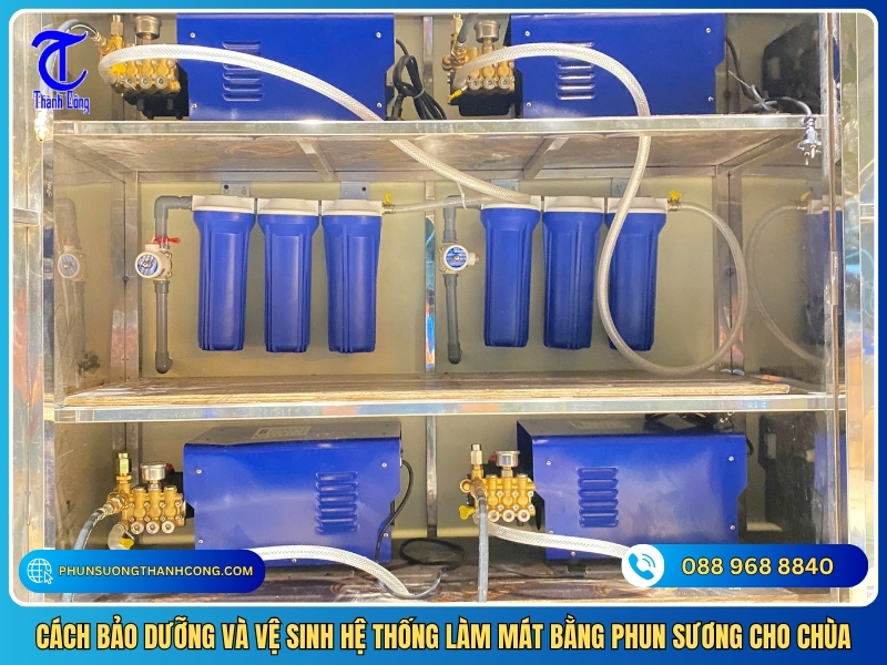 cach bao duong va ve sinh he thong lam mat bang phun suong cho chua