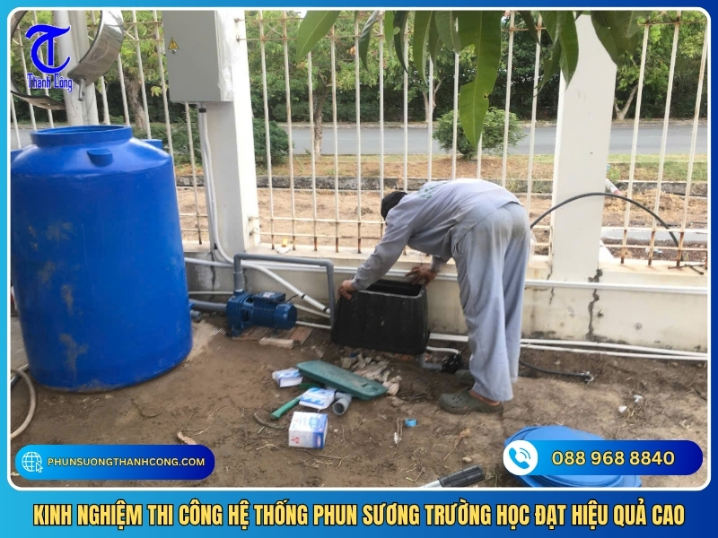 kinh nghiem thi cong he thong phun suong truong hoc dat hieu qua cao